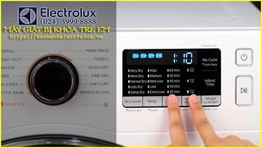 Máy giặt Electrolux bị khóa trẻ em