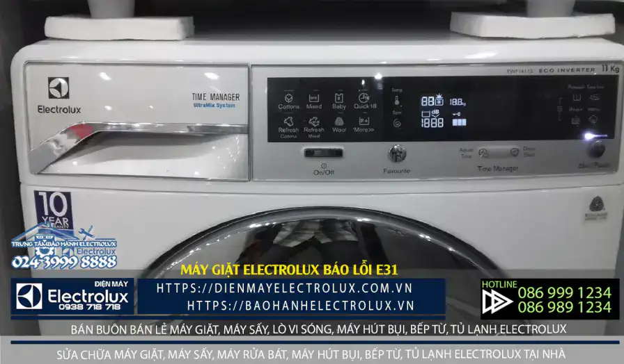 Máy giặt Electrolux báo lỗi E31