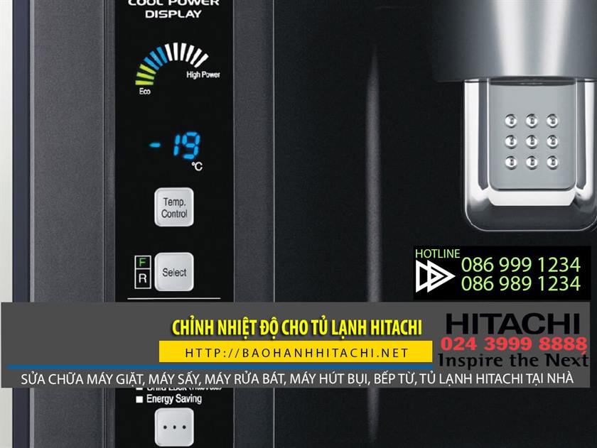 Điều chỉnh nhiệt độ tủ lạnh Hitachi chính hãng, dịch vụ bảo hành Hitachi số hotline 0988 177 888 / 024 3999 8888, đảm bảo hoạt động tốt và tiết kiệm năng lượng.