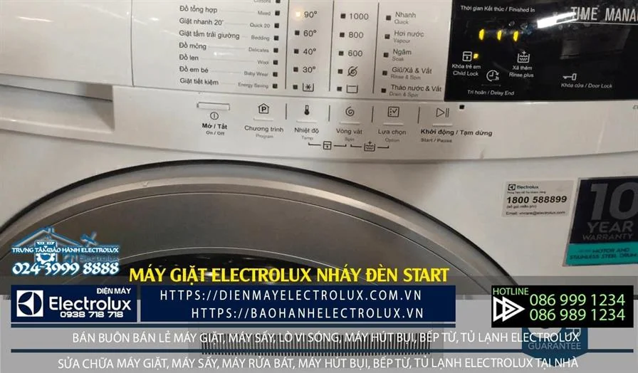 Máy giặt Electrolux nháy đèn Start