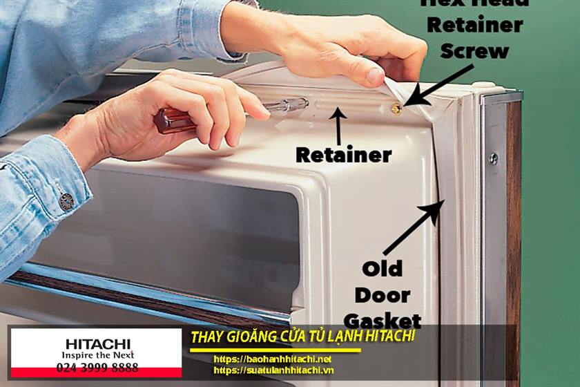 Thay gioăng cửa tủ lạnh Hitachi