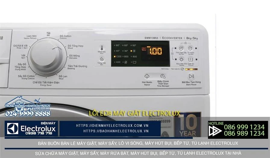 Máy giặt Electrolux lỗi ed8