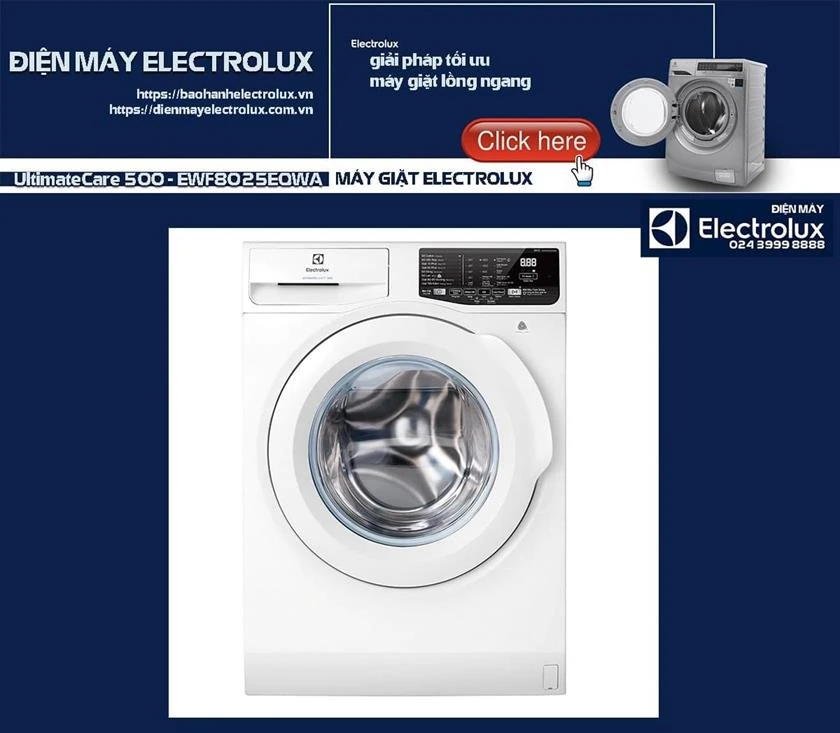 Máy giặt Electrolux cửa trước tiết kiệm điện năng, vận hành ổn định, phù hợp cho gia đình, dịch vụ sửa chữa điện tử điện lạnh Nguyên Dương.