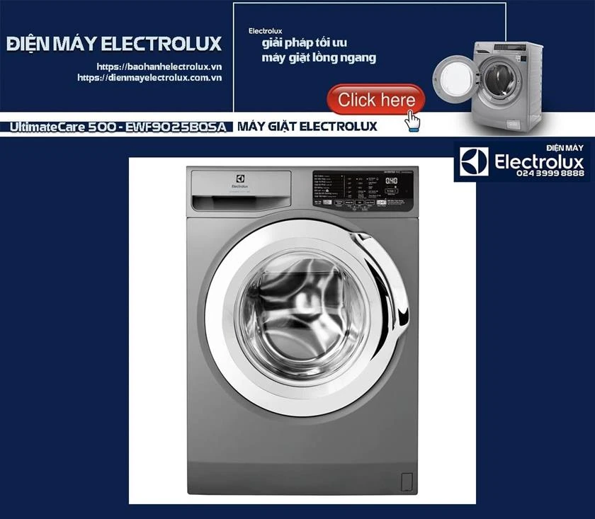 Máy giặt Electrolux màu bạc, thiết kế hiện đại, tích hợp công nghệ mới, phù hợp cho gia đình, tiết kiệm điện năng, vận hành êm ái, dễ sử dụng.