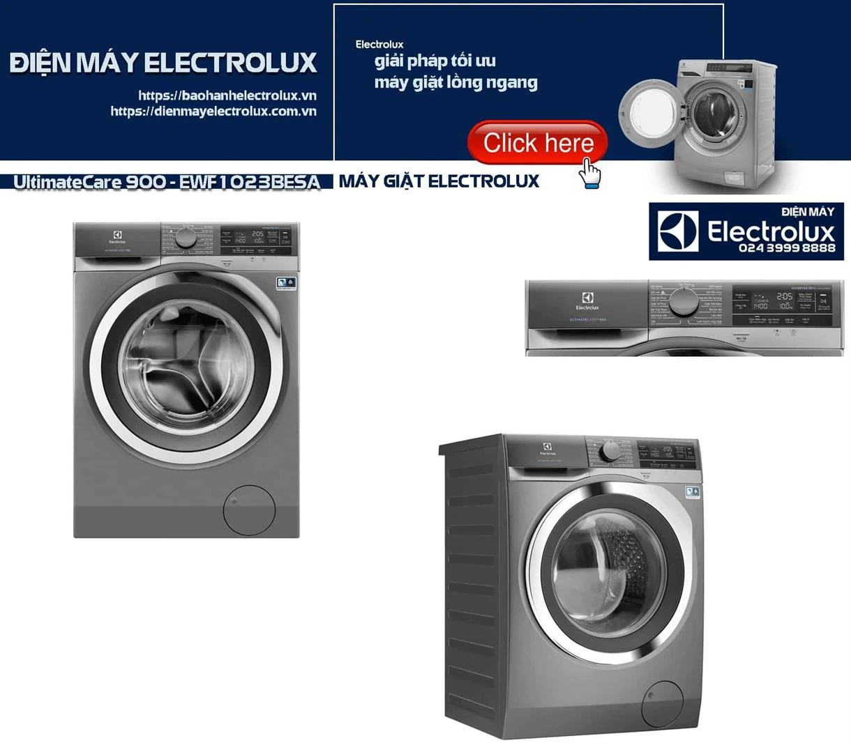 Máy giặt Electrolux lớn, hiện đại, tiết kiệm điện năng, phù hợp cho gia đình, cung cấp dịch vụ sửa chữa, bảo trì điện tử điện lạnh tại Nguyễn Dương.
