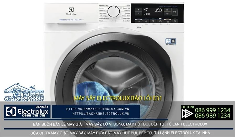 Máy sấy Electrolux báo lỗi e31