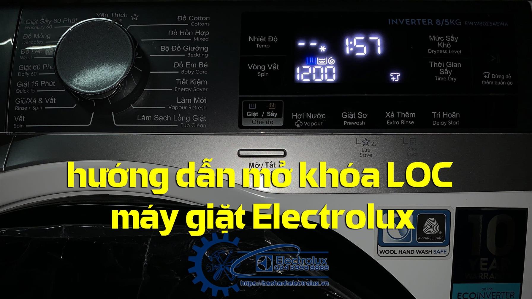 Máy giặt Electrolux báo lỗi LOC