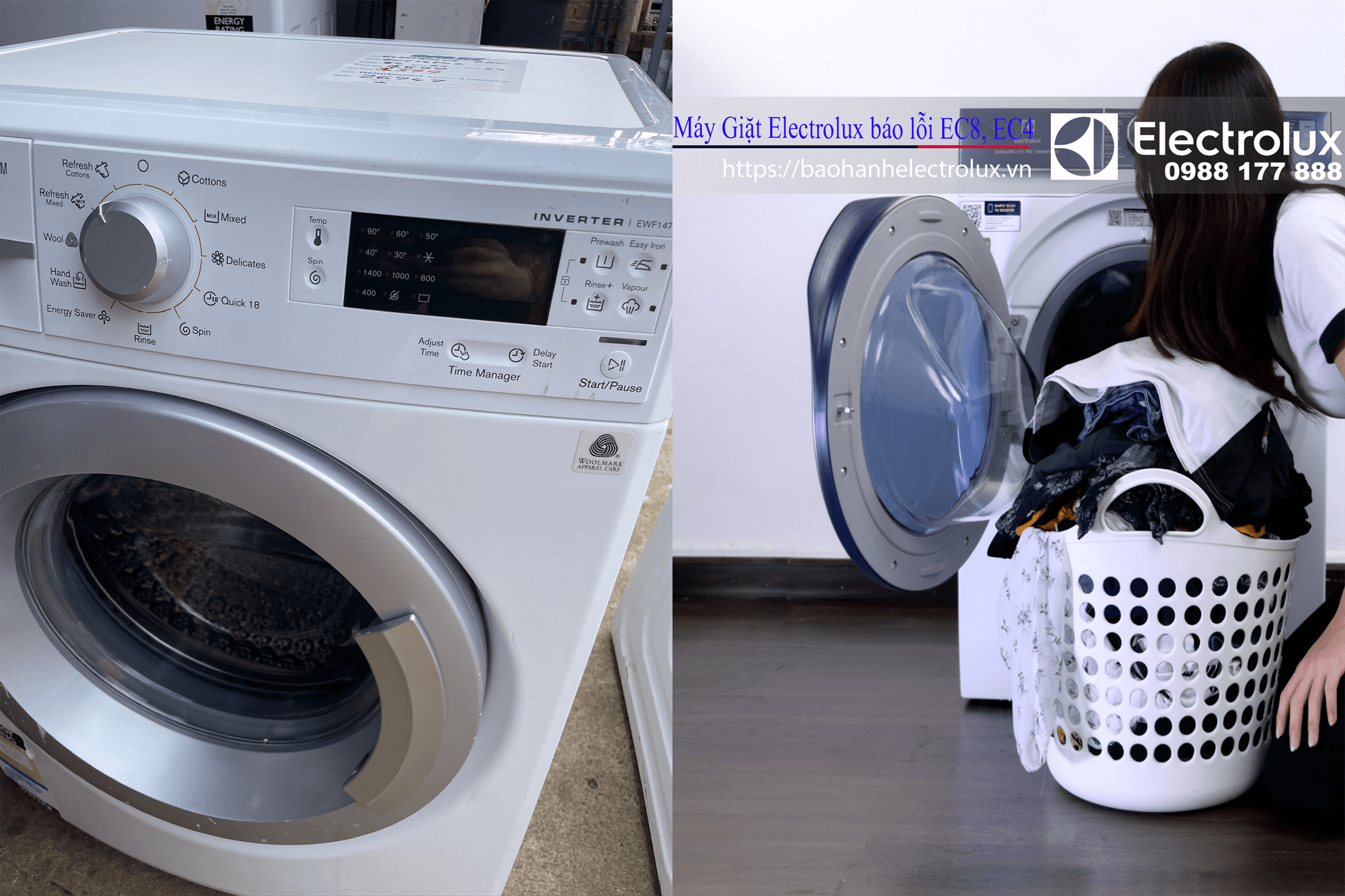 Máy giặt Electrolux lỗi ec4