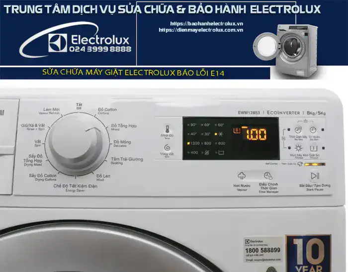 Máy giặt Electrolux báo lỗi E14
