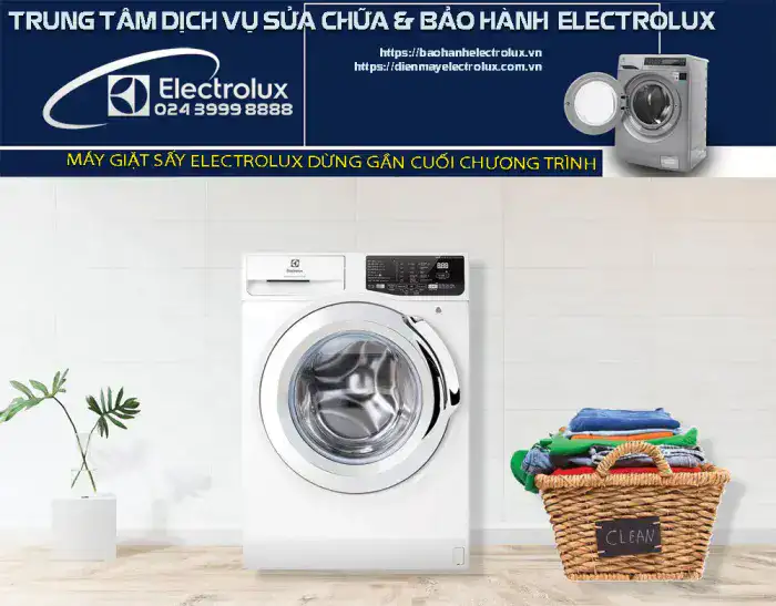 Máy giặt sấy Electrolux dừng gần cuối chương trình