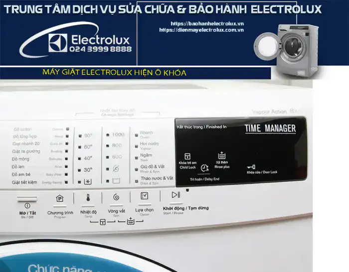 Máy giặt Electrolux hiện ổ khóa