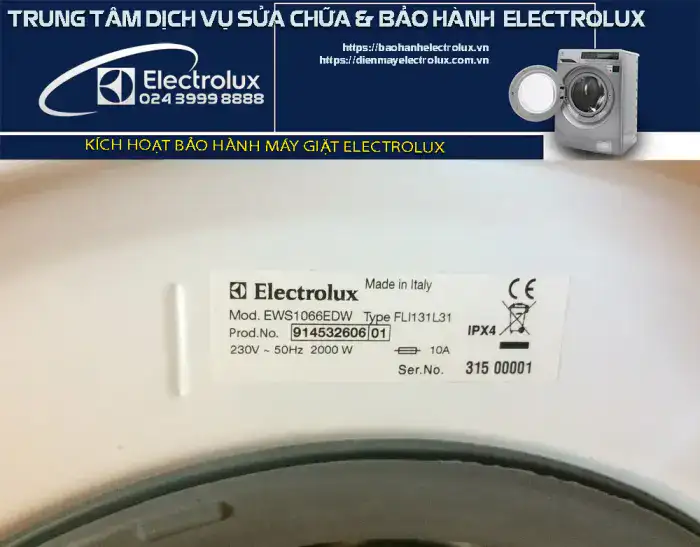 kích hoạt bảo hành máy giặt Electrolux
