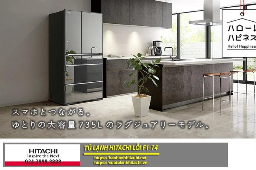 Lò lạnh Hitachi dung tích 735L, thiết kế hiện đại phù hợp giữ thực phẩm tươi ngon, bảo hành chất lượng chính hãng, liên hệ 0988 177 888 / 024 3999 8888.