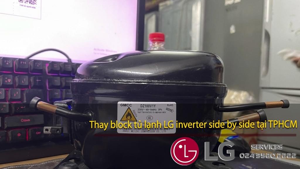 LG inverter compressor side replacement for TPHCM. High-quality LG air conditioner parts, reliable cooling solutions, expert service, and comprehensive warranty coverage.
