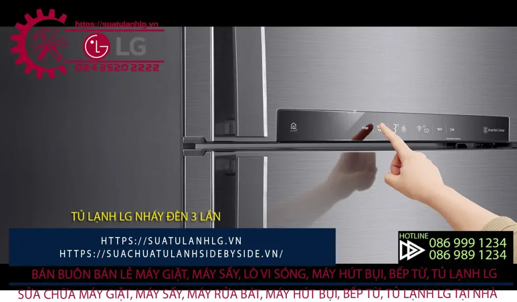 Tủ lạnh LG hoạt động cảm biến đèn 3 lần, công nghệ inverter tiết kiệm năng lượng, Uy tín tại Nguyên Dương.