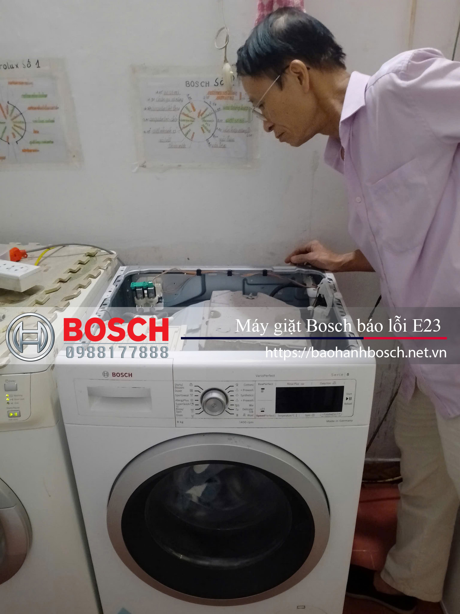 Sửa Chữa Điện Tử Điện Lạnh Nguyên Dương nhận sửa máy giặt Bosch báo lỗi E23