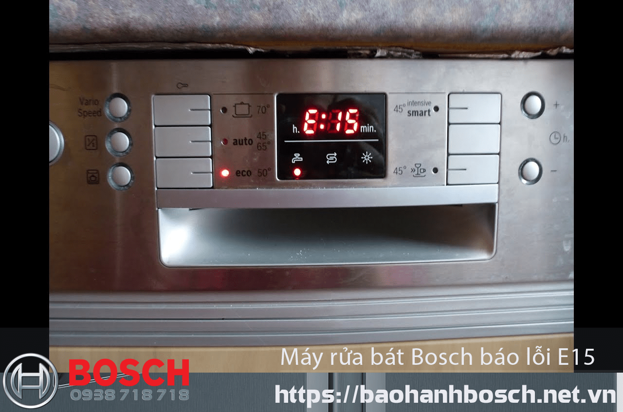 máy rửa bát Bosch báo lỗi E15