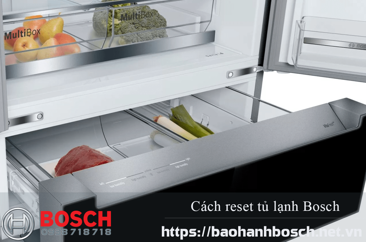 Lớp phủ trong ngăn kéo tủ lạnh Bosch với các thiết bị hiện đại và dễ dàng vệ sinh, giúp bảo vệ thực phẩm tươi lâu và duy trì hiệu suất tối ưu.