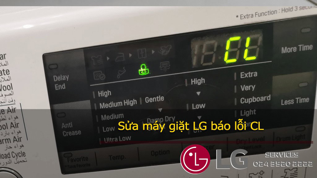Tính năng Child lock được kích hoạt, bảng điều khiển sẽ bị tắt và không thể điều chỉnh cài đặt.