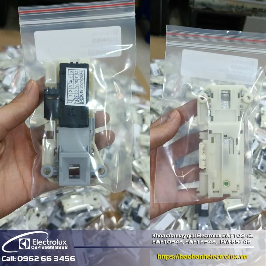 Thường phẩm điện tử điện lạnh Electrolux, linh kiện khóa cửa máy giặt Electrolux EWF 10942, EWF 12942, EWF 85742, phù hợp sửa chữa thay thế linh kiện máy giặt Electrolux, sử dụng bền lâu.