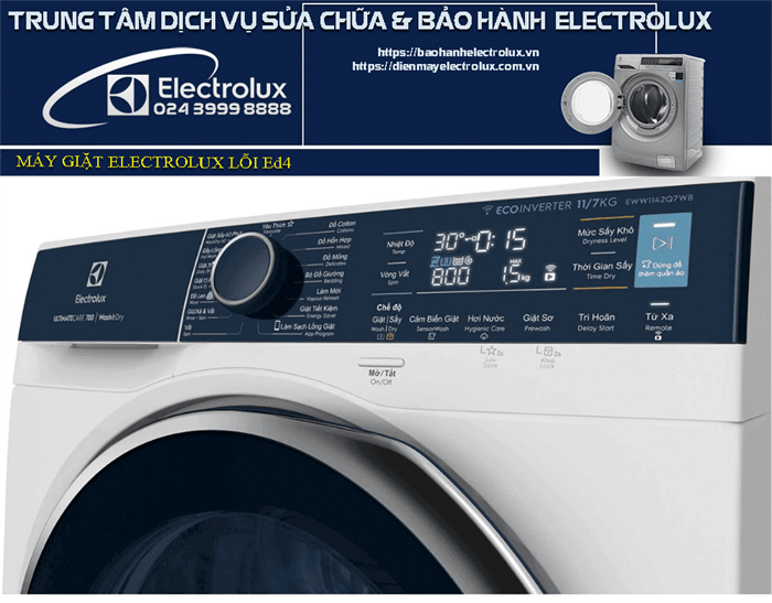 Máy giặt Electrolux báo lỗi Ed4