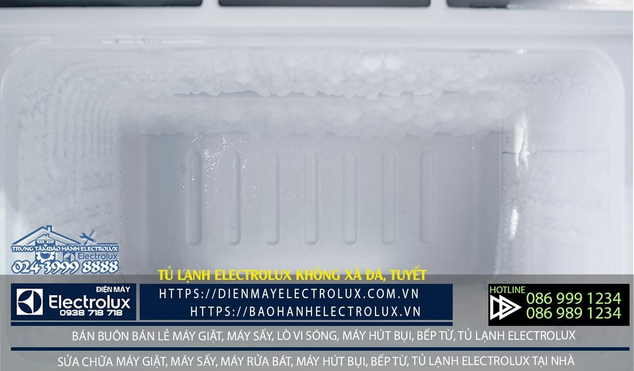 Ice maker frozen inside Samsung refrigerator for warranty service in Vietnam.