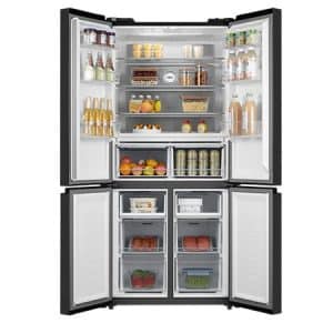 Highly efficient Samsung refrigerator with multiple compartments for fresh food and beverages, ideal for modern kitchens.