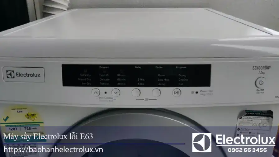 Máy sấy Electrolux báo lỗi E63
