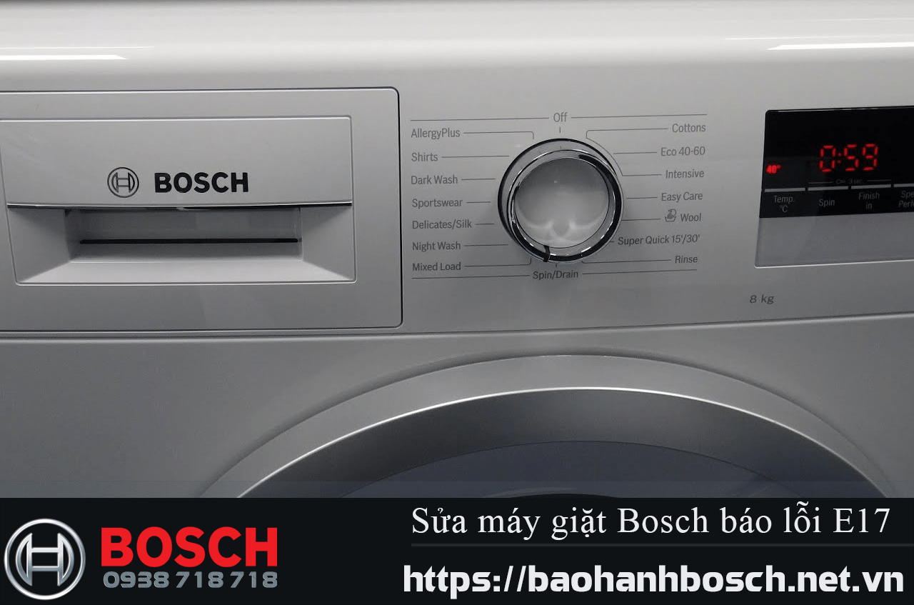 Máy giặt Bosch báo lỗi E17