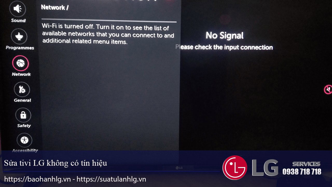 No signal error on LG TV screen, check input connection and Wi-Fi network to resolve no signal issue, troubleshooting LG TV connectivity problems for optimal performance.