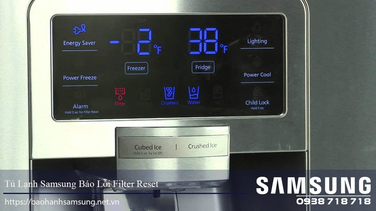 Lacktên Samsung báo lỗi filter trên tủ lạnh, sửa chữa điện tử điện lạnh Nguyễn Dương.