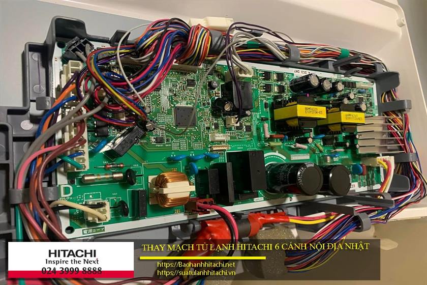 Thay mạch tủ lạnh Hitachi 6 cánh nội địa Nhật