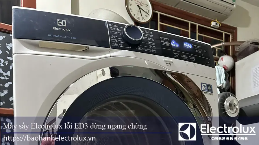 Máy sấy Electrolux lỗi ED3 dừng ngang chừng