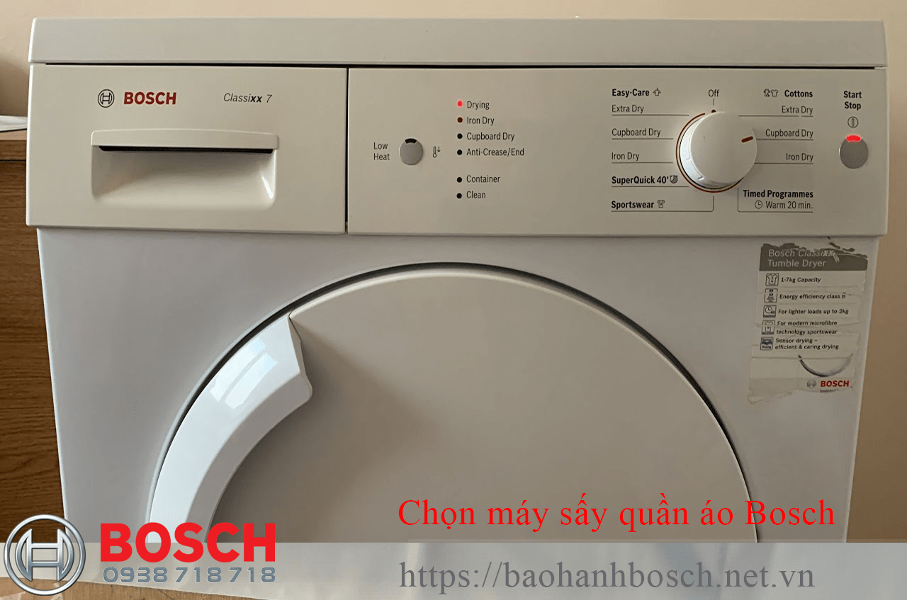 Chọn máy sấy quần áo Bosch: Máy sấy thông hơi, ngưng tụ hay bơm nhiệt?