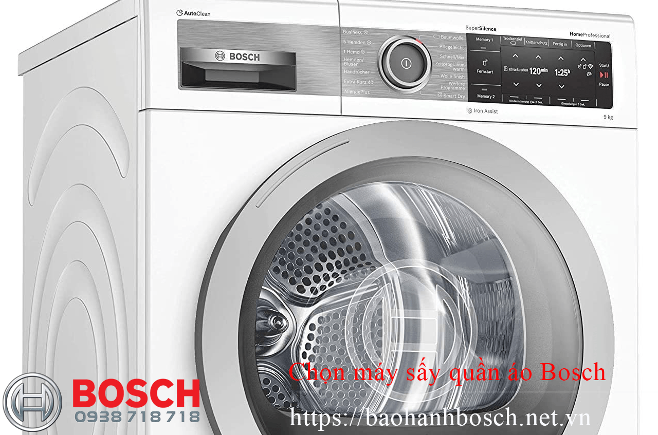 Chọn máy sấy quần áo Bosch: Máy sấy thông hơi, ngưng tụ hay bơm nhiệt?