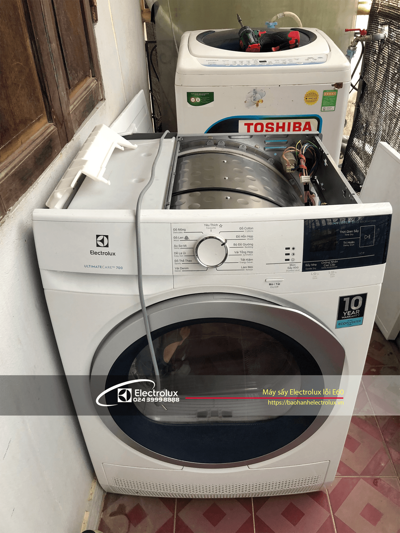 máy sấy Electrolux lỗi E60