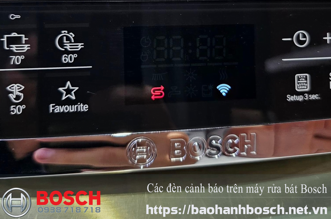 Đèn báo thiếu muối là một trong các đèn cảnh báo trên máy rửa bát Bosch