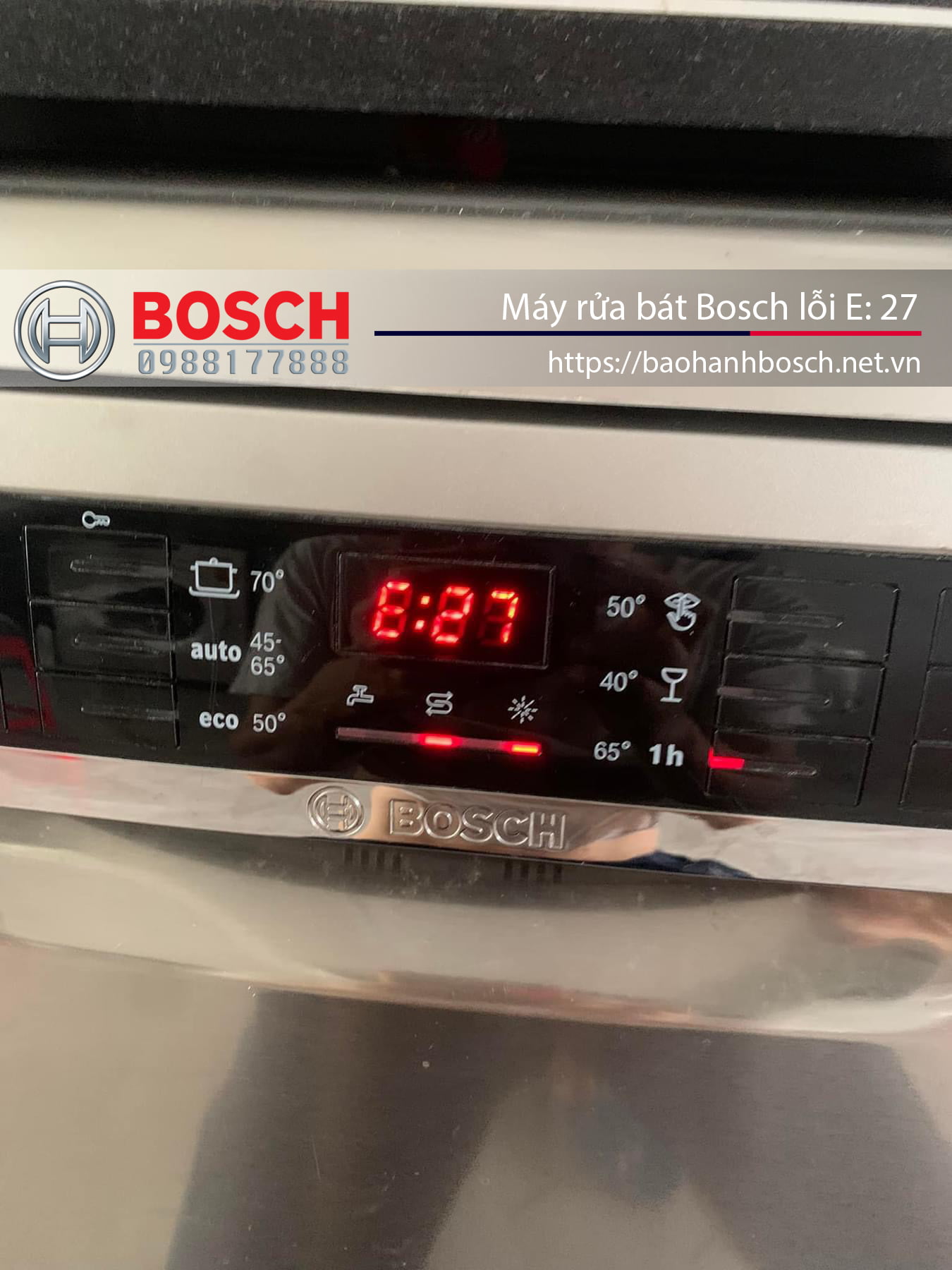 Linh kiện máy rửa bát Bosch lỗi E: 27, dịch vụ bảo hành và sửa chữa uy tín tại Hồ Chí Minh.