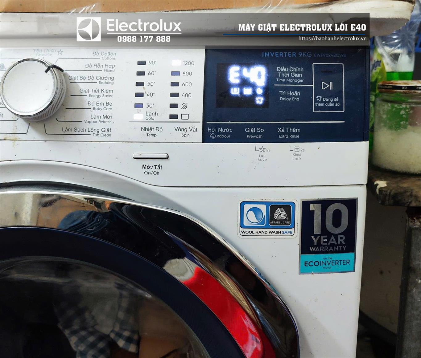 Máy giặt Electrolux lỗi E40