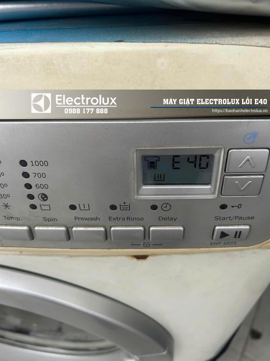 Lỗi E40 máy giặt Electrolux