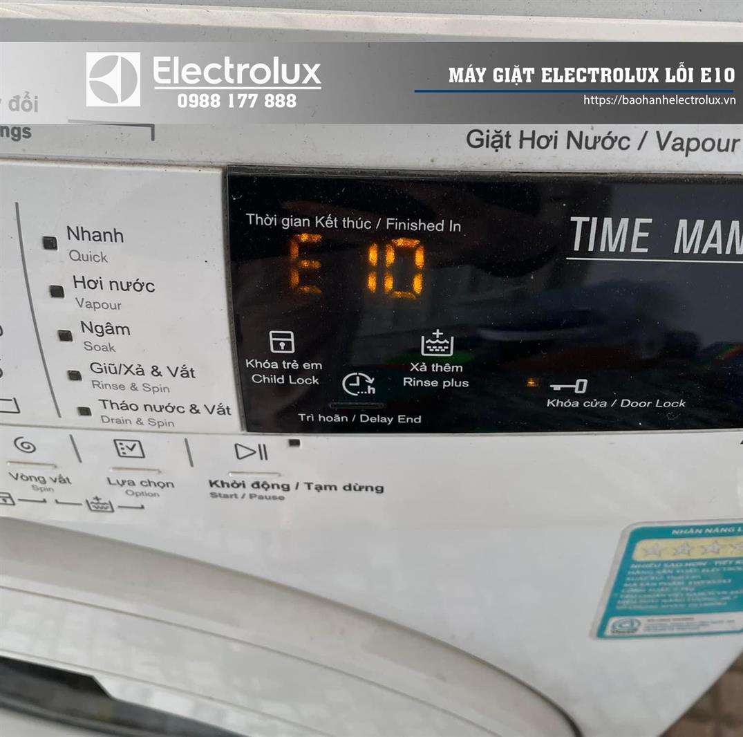 Lỗi E10 máy giặt Electrolux