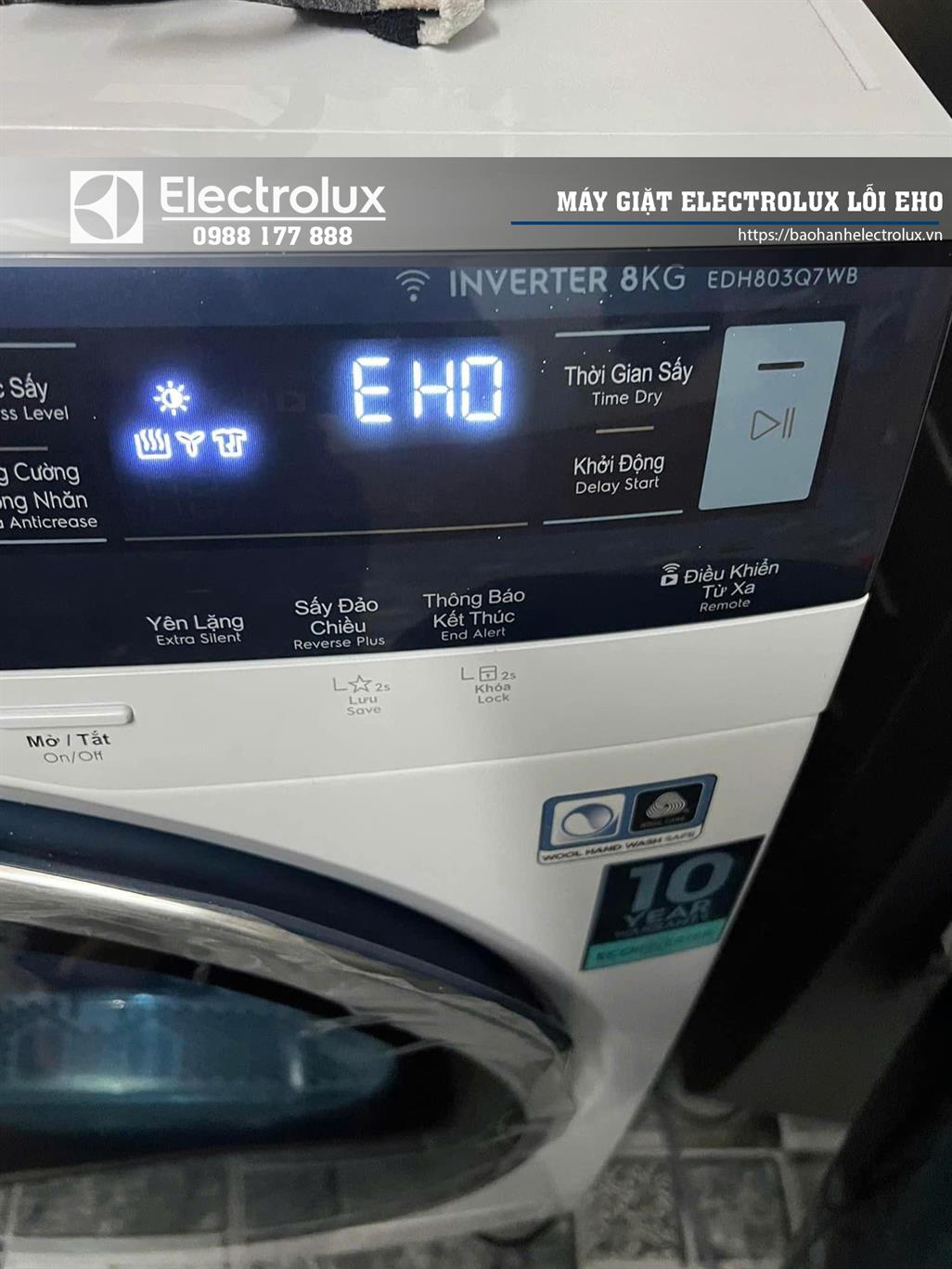 Máy giặt Electrolux báo lỗi EHO