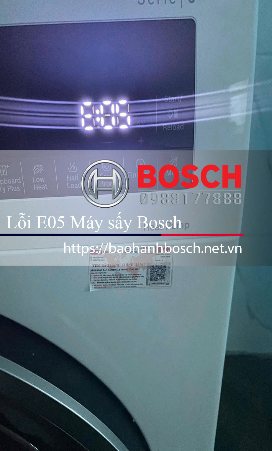Lỗi E05 máy sấy Bosch