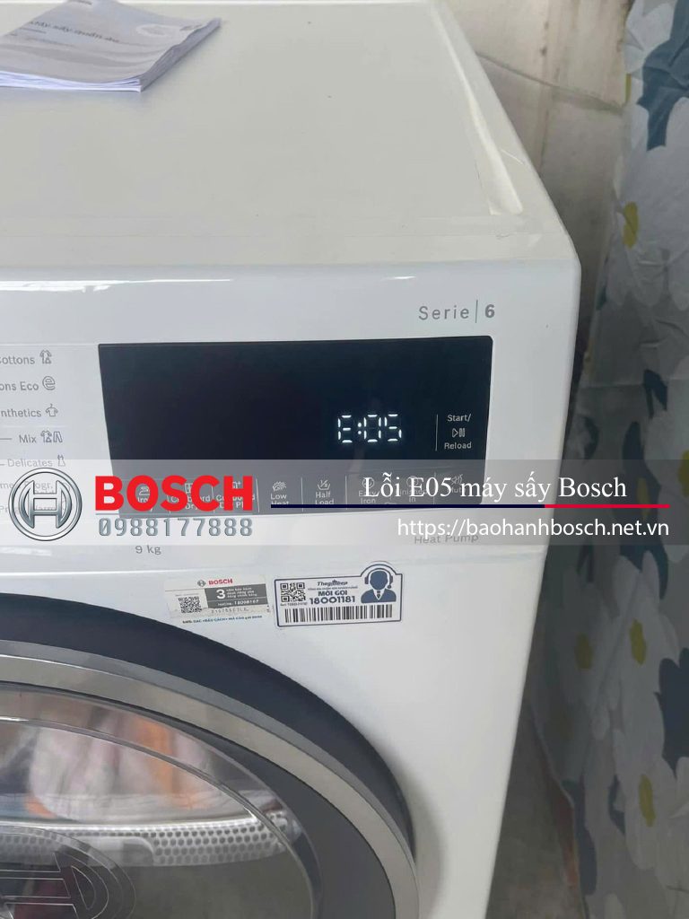 Lỗi E05 máy sấy Bosch, bảo hành, sửa chữa, linh kiện Uy tín Bosch, dịch vụ bảo hành máy sấy Bosch tốt nhất tại Việt Nam, trung tâm sửa chữa Bosch chuyên nghiệp.
