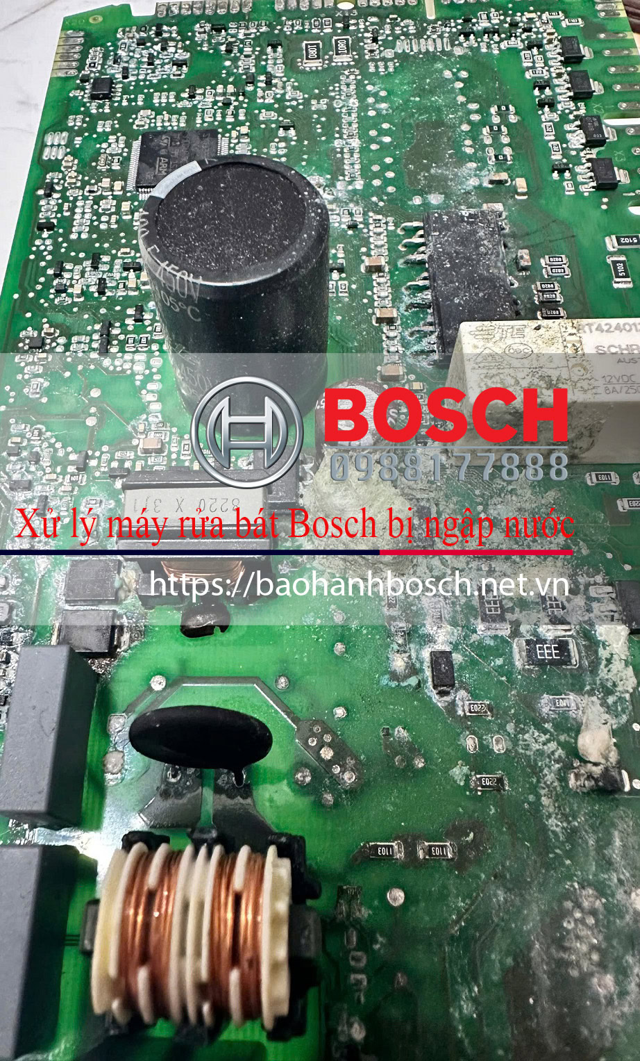 Có thể phải thay mạch nếu bị nhiễm nước do máy rửa bát Bosch bị ngập nước