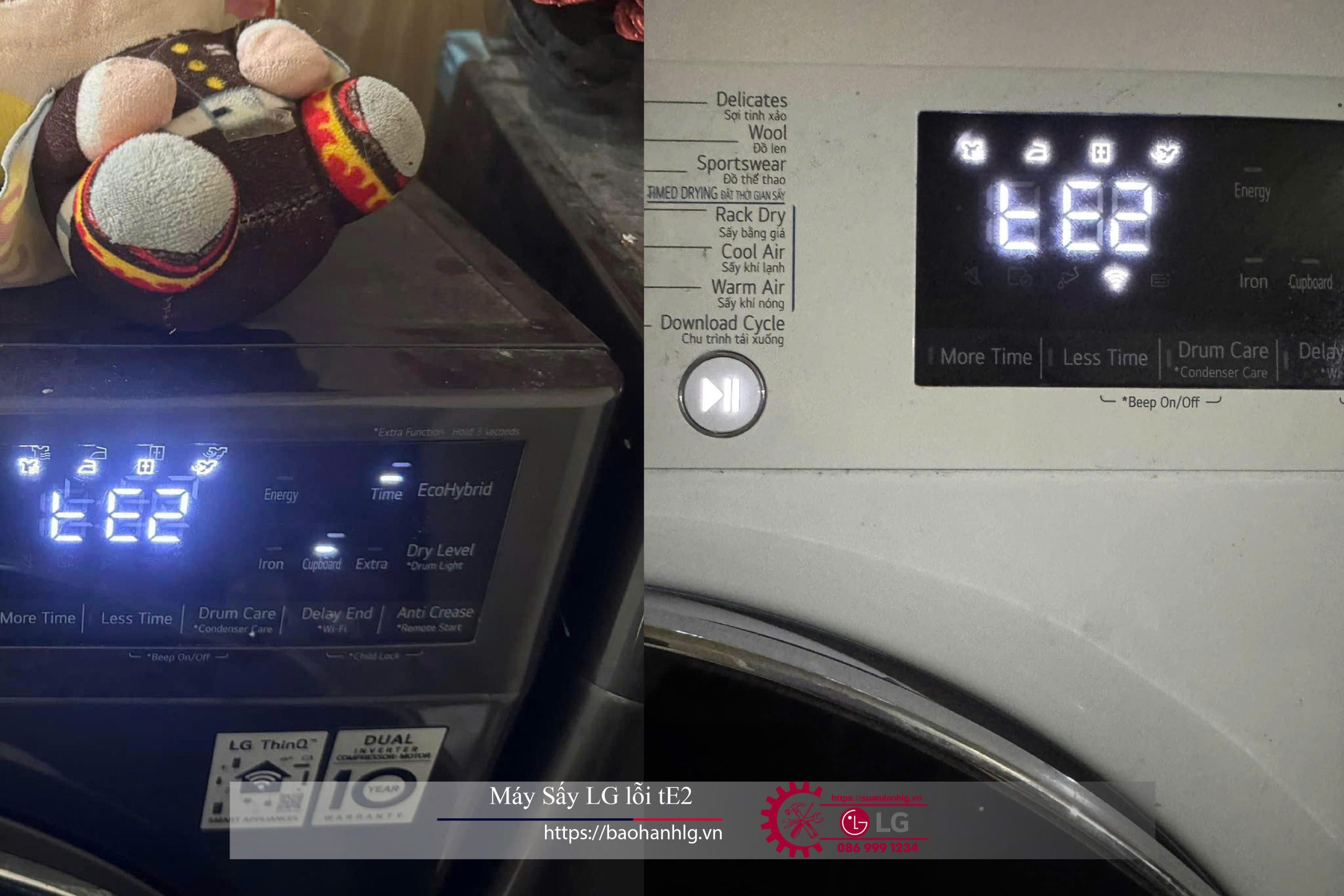Vì sao Máy sấy LG lỗi tE2