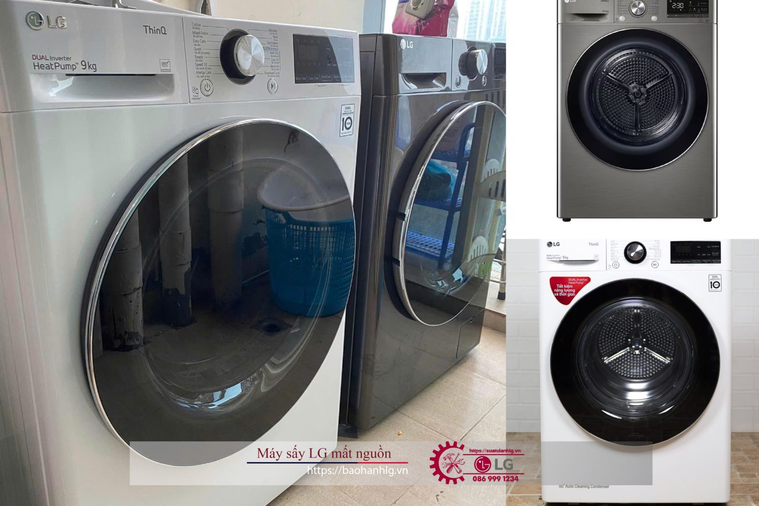 Efficient LG washing machines with warranty in Vietnam, including models with Dryers and Heat Pumps, offering reliable performance and after-sales service.