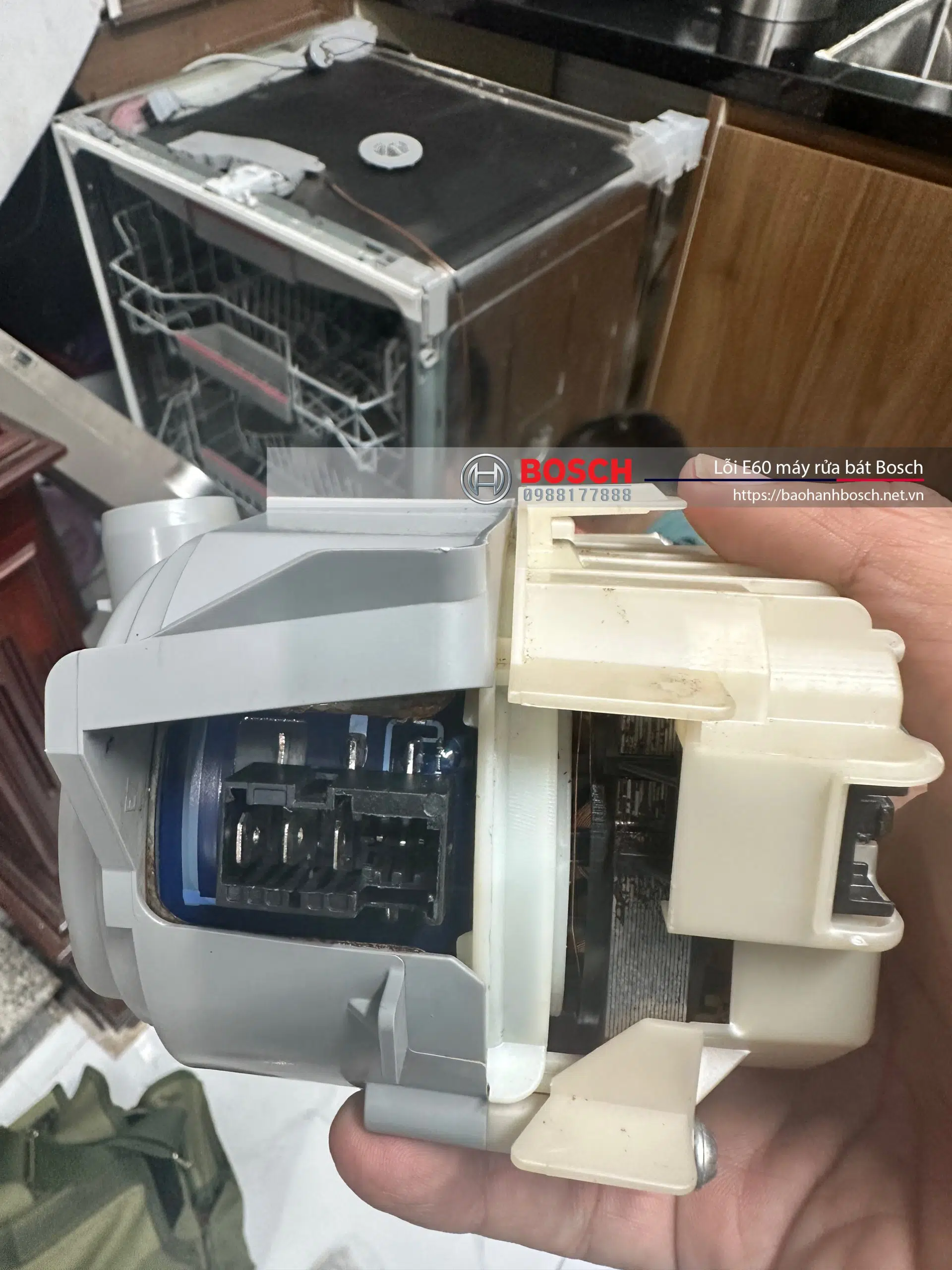 Lỗi E60-01 máy rửa bát Bosch