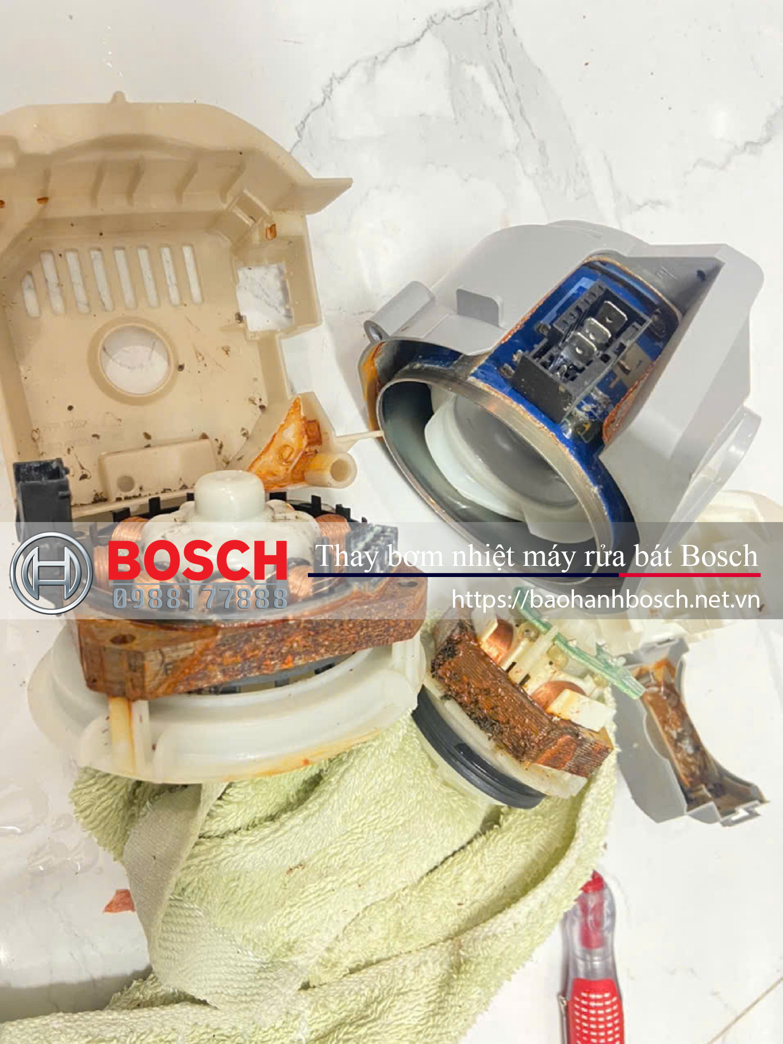 Đặt lịch tại hotline: 0988 177 888 nếu cần hỗ trợ thay bơm nhiệt máy rửa bát Bosch