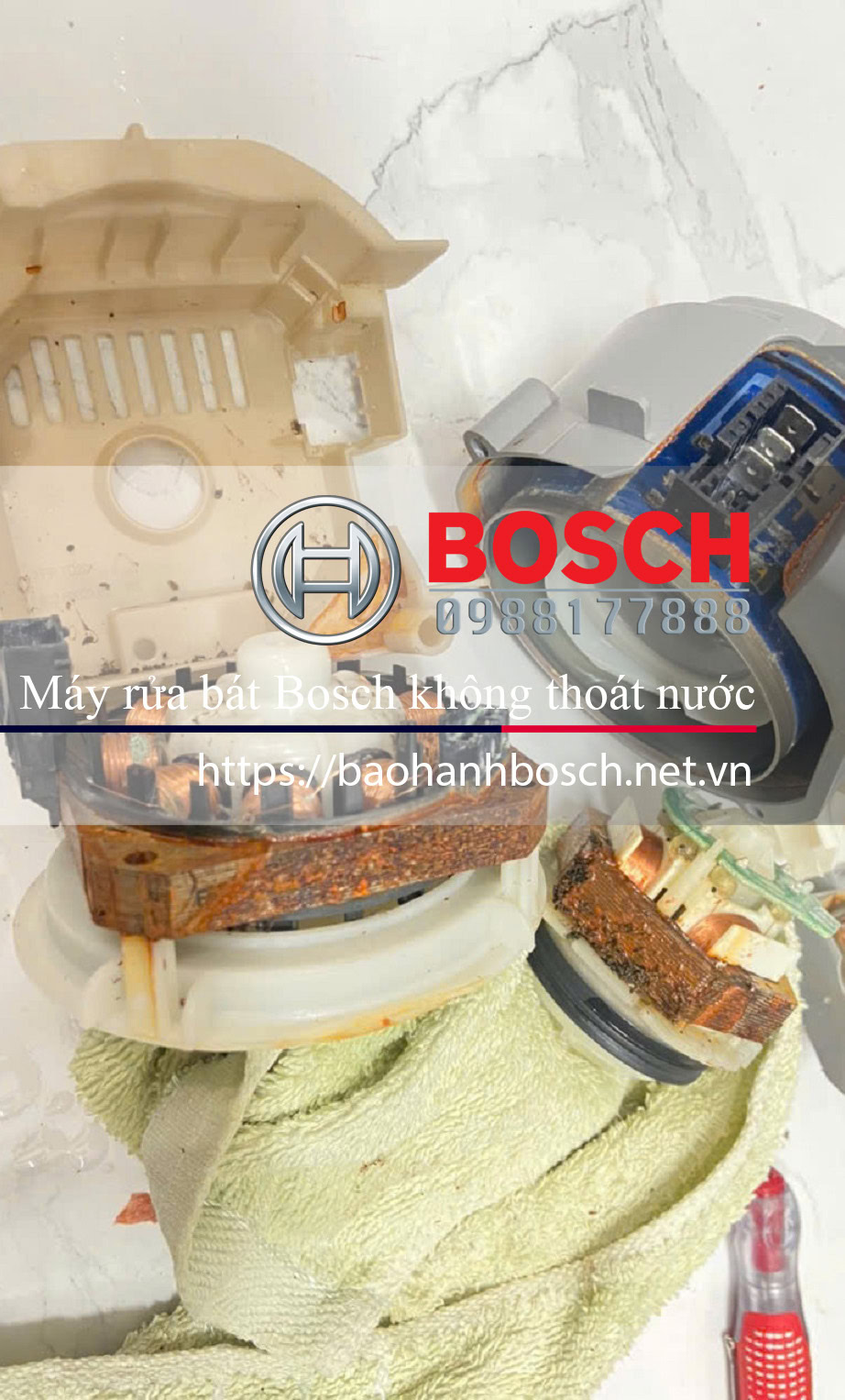 Sửa Chữa Điện Tử Điện Lạnh Nguyên Dương nhận sửa máy rửa bát Bosch không thoát nước vì hỏng bơm